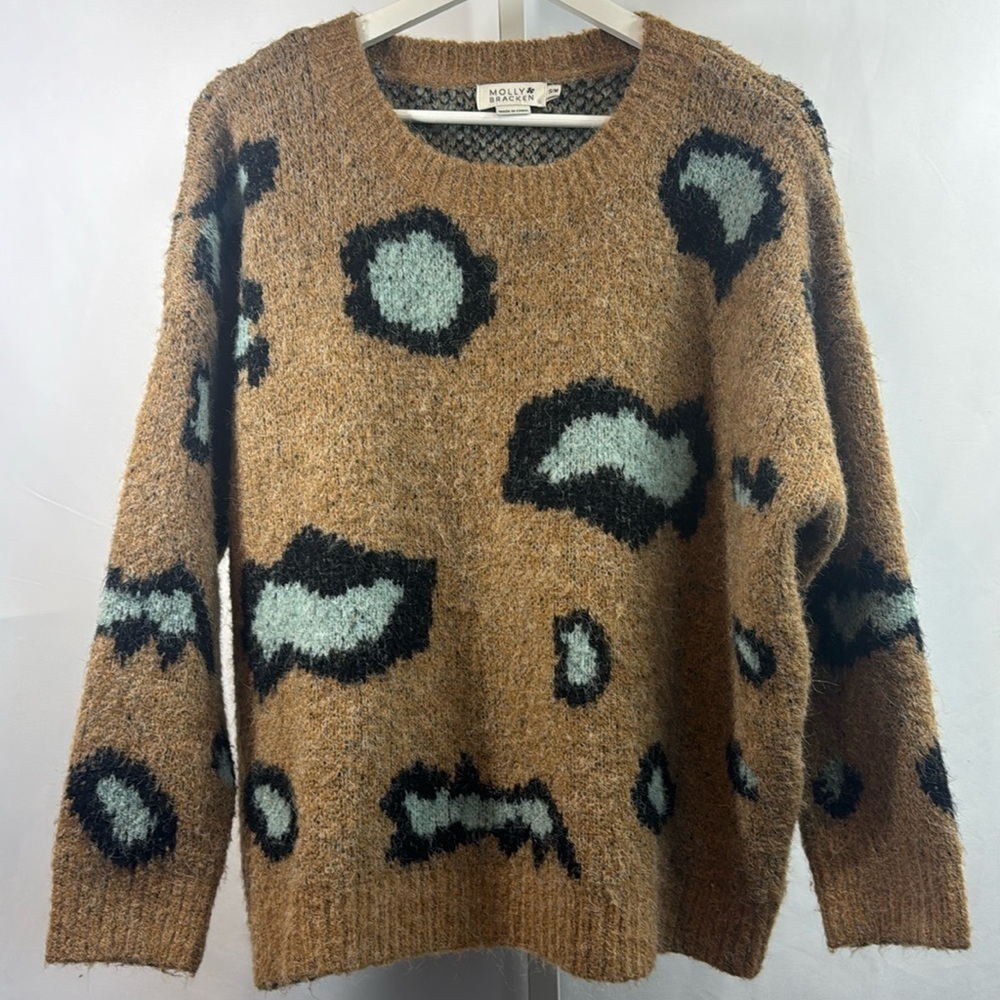 Molly Bracken Animal Print Oversized Sweater - Picture 2 of 5